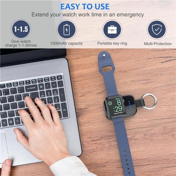 Portable Wireless Charger for Apple Watch Series,Compact Magnetic iWatch Charger - Picture 2 of 7